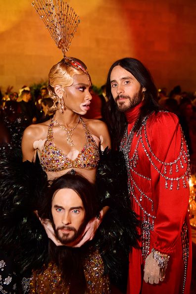 new york, new york   may 06  exclusive coverage  winnie harlow and jared leto attend the 2019 met gala celebrating camp notes on fashion at metropolitan museum of art on may 06, 2019 in new york city photo by matt winkelmeyermg19getty images for the met museumvogue