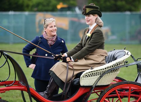 windsor, england   may 09 sophie, countess of wessex and lady louise windsor attend the royal windsor horse show 2019 on may 09, 2019 in windsor, england photo by samir husseinsamir husseinwireimage