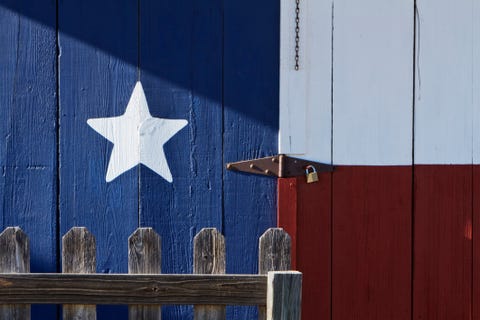 Texas Flag Painted on a House ddd