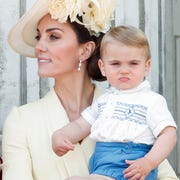 Trooping The Colour 2019 london, united kingdom june 08 embargoed for publication in uk newspapers until 24 hours after create date and time catherine, duchess of cambridge and prince louis of cambridge on the balcony of buckingham palace during trooping the colour, the queens annual birthday parade, on june 8, 2019 in london, england the annual ceremony involving over 1400 guardsmen and cavalry, is believed to have first been performed during the reign of king charles ii the parade marks the official birthday of the sovereign, although the queens actual birthday is on april 21st photo by max mumbyindigogetty images