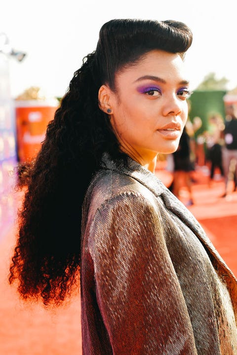 santa monica, california june 15 editors note image has been processed using digital filters tessa thompson attends the 2019 mtv movie and tv awards at barker hangar on june 15, 2019 in santa monica, california photo by matt winkelmeyergetty images for mtv
