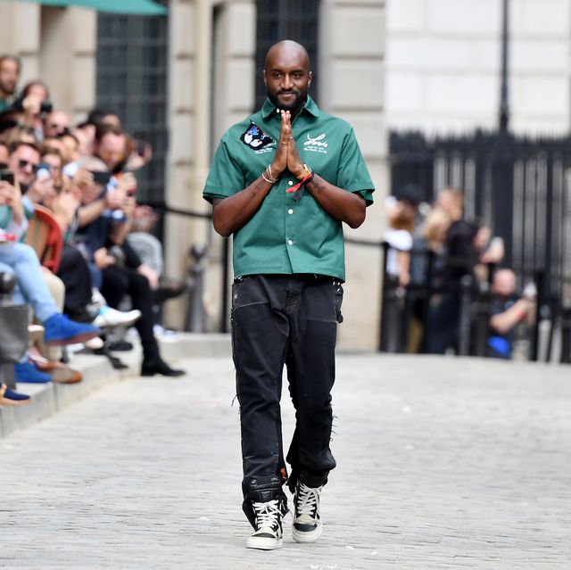 paris, france june 20 virgil abloh greets the crowd during the louis vuitton menswear spring summer 2020 show as part of paris fashion week on june 20, 2019 in paris, france photo by dominique charriauwireimage