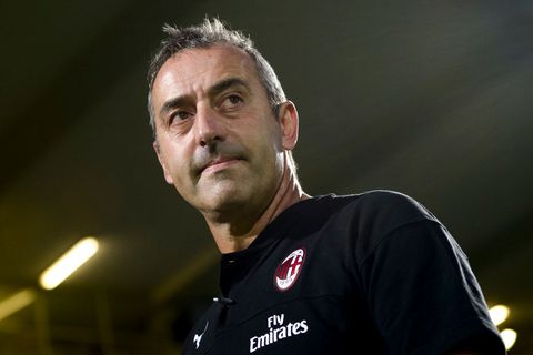 Marco Giampaolo, head coach of AC Milan, looks on prior to