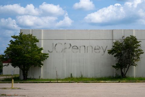 the remains of a jc penney department store is seen at an abandoned shopping mall on august 20, 2019 in roanoke rapids, north carolina photo by andrew caballero reynolds  afp        photo credit should read andrew caballero reynoldsafp via getty images