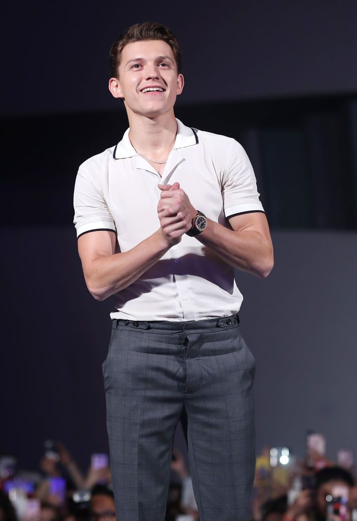 tom holland white shirt