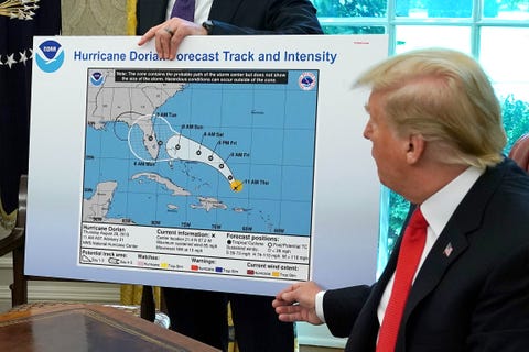 President Trump Receives Briefing On Hurricane Dorian At White House