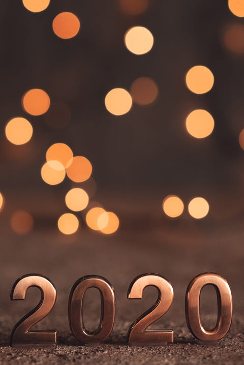 Happy new year 2020 word made from sparkler light firework Happy new year 2020 word made from sparkler light firework
