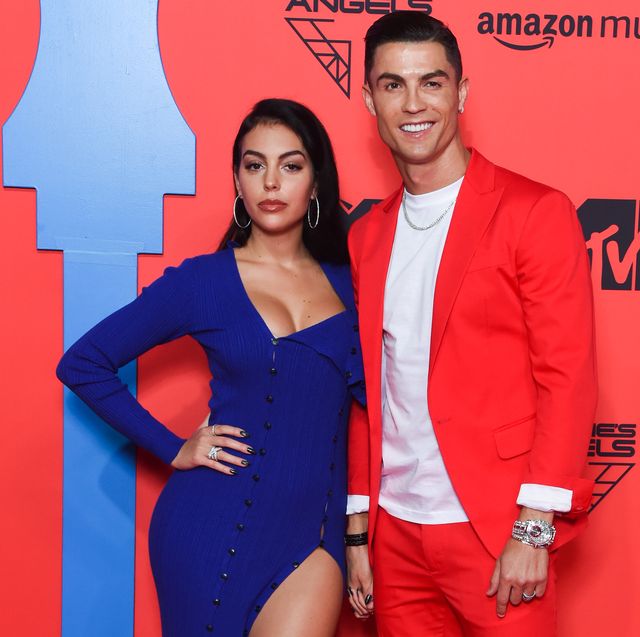 seville, spain   november 03 georgina rodriguez and cristiano ronaldo attend the mtv emas 2019 at fibes conference and exhibition centre on november 03, 2019 in seville, spain photo by stephane cardinale   corbiscorbis via getty images
