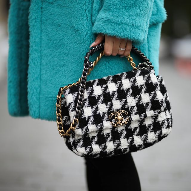 duesseldorf, germany   november 04 ann kathrin goetze wearing chanel 19 bag, max mara coat, lovers  friends sweater and l‚Äòagence pants on november 04, 2019 in duesseldorf, germany photo by jeremy moellergetty images