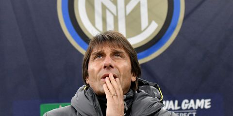 Antonio Conte coach of FC Internazionale reacts ahead of the