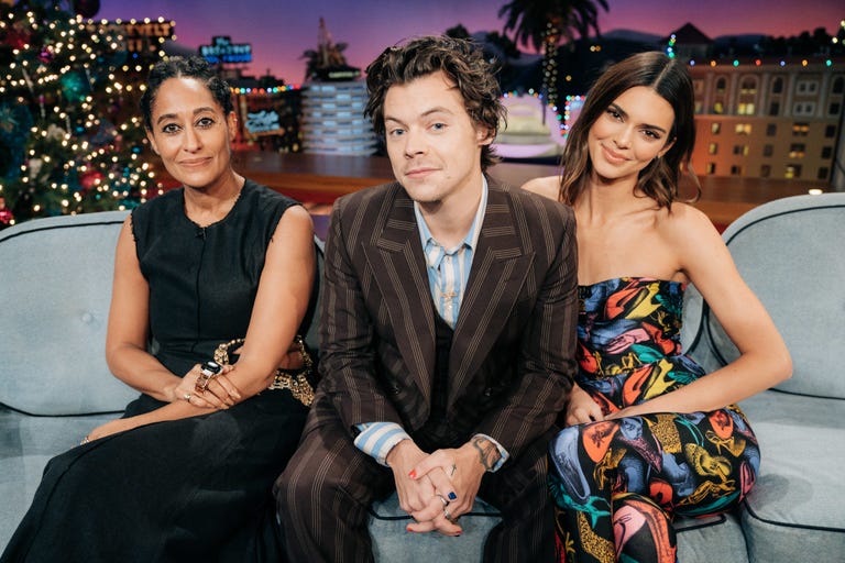 Harry Styles dan Kendall Jenner di The Late Late Show with James Corden akhir 2019 lalu