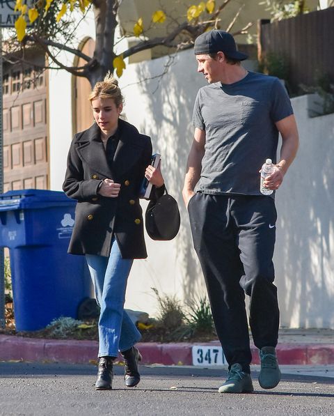 los angeles, ca   january 12 emma roberts and garrett hedlund are seen on january 12, 2020 in los angeles, california  photo by bg020bauer griffingc images