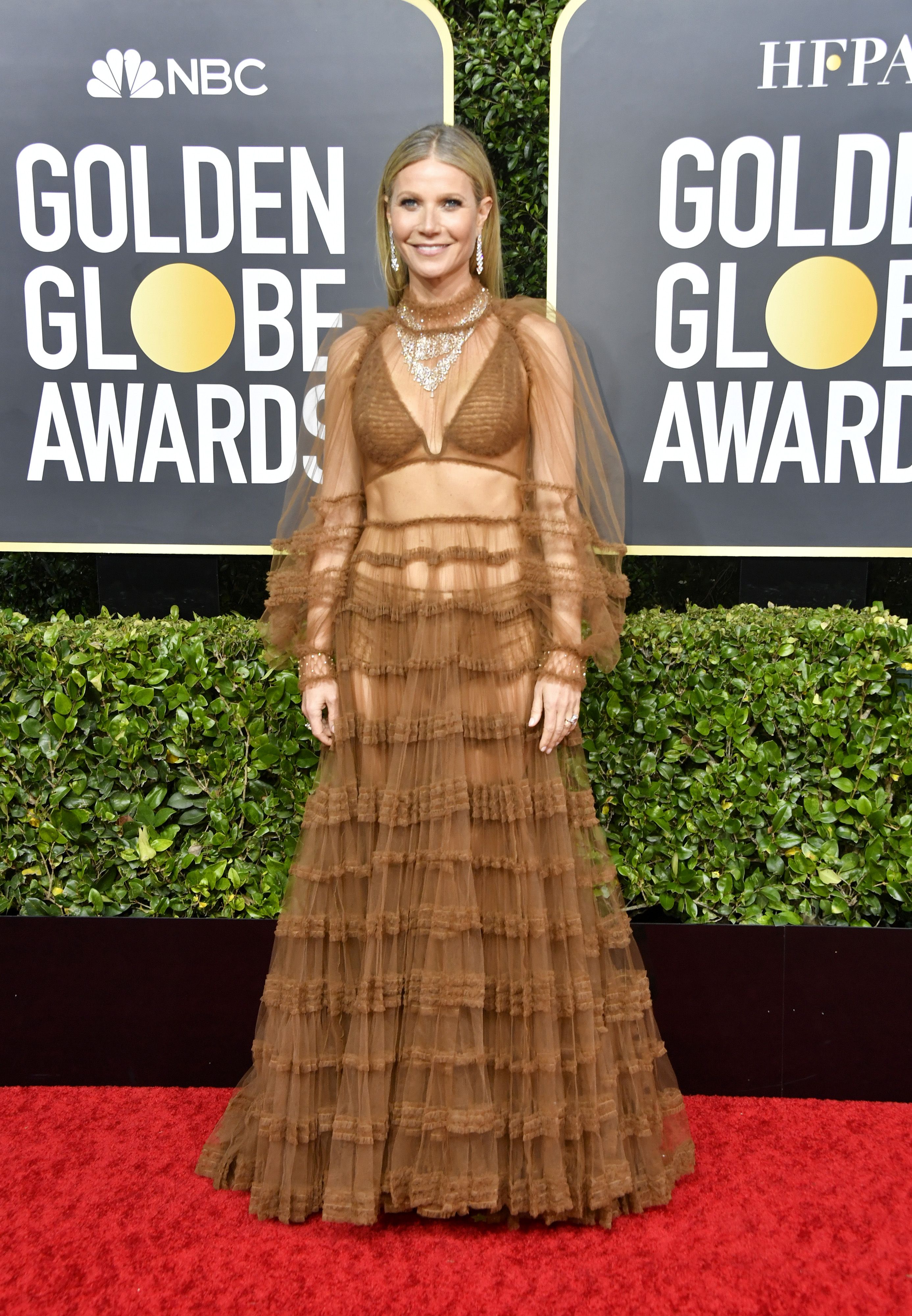 Gwyneth Paltrow Wears a Sheer Gown at the 2020 Golden Globes