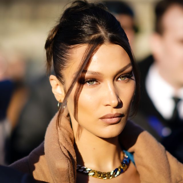paris, france   january 16 bella hadid is seen, outside vuitton, during paris fashion week   menswear fall  winter 2020 2021 on january 16, 2020 in paris, france photo by edward berthelotgetty images