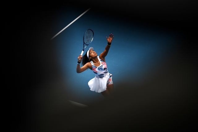 melbourne, australia   january 22 naomi osaka of japan serves during her womens singles second round match against saisai zheng of china on day three of the 2020 australian open at melbourne park on january 22, 2020 in melbourne, australia photo by quinn rooneygetty images