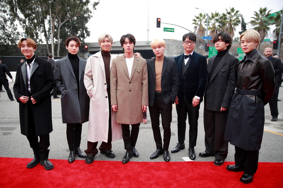 ic: Left to Right: J-Hope, Jungkook, RM, Jin, SUGA, BigHit CEO, V, Jimin