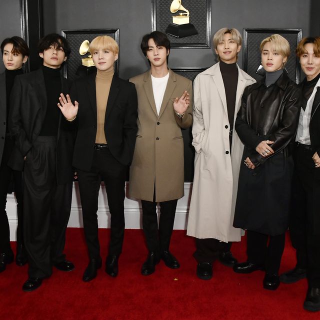 los angeles, california   january 26 l r rm, v, suga, jin, jimin, jungkook, and j hope of music group bts attend the 62nd annual grammy awards at staples center on january 26, 2020 in los angeles, california photo by frazer harrisongetty images for the recording academy