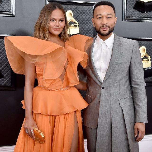 los angeles, california   january 26 chrissy teigen and john legend attend the 62nd annual grammy awards at staples center on january 26, 2020 in los angeles, california photo by axellebauer griffinfilmmagic