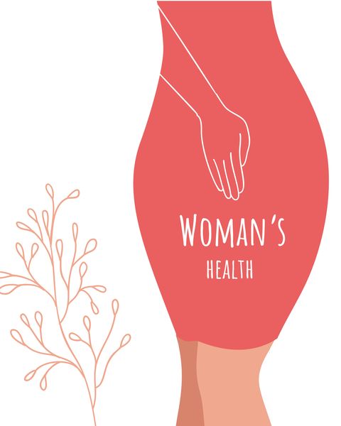 beautiful female body and womens hygiene and health concept menopause, urinary incontinence, gynecology and care for womens sexual health maternity and pregnancy sign vector illustration