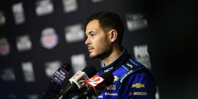 daytona beach, florida   february 12 kyle larson, driver of the 42 credit one bank chevrolet, speaks with the media during the nascar cup series 62nd annual daytona 500 media day at daytona international speedway on february 12, 2020 in daytona beach, florida photo by jared c tiltongetty images