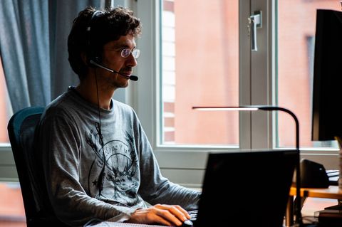 a man from a company based in north brabant is working from home during the coronavirus crisis in the netherlands, on march 13th, 2020 photo by romy arroyo fernandeznurphoto via getty images