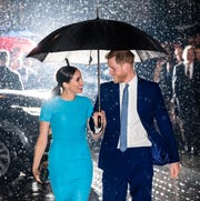 The Duke And Duchess Of Sussex Attend The Endeavour Fund Awards london, england march 05 prince harry, duke of sussex and meghan, duchess of sussex attend the endeavour fund awards at mansion house on march 05, 2020 in london, england photo by samir husseinwireimage