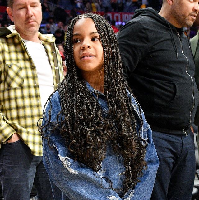 los angeles, california   march 08 blue ivy carter attends a basketball game between the los angeles clippers and the los angeles lakers at staples center on march 08, 2020 in los angeles, california photo by allen berezovskygetty images