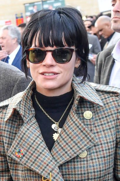 cheltenham, england   march 13 lily allen seen collecting her winnings as she attends day 4 of the cheltenham festival 2020 at cheltenham racecourse on march 13, 2020 in cheltenham, england photo by melmediagc images