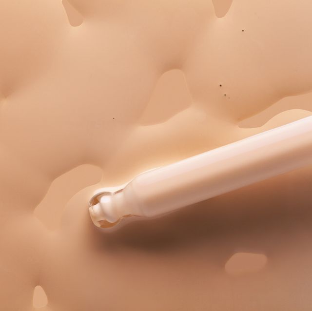 smudged make up creamy matte concealer foundation cc or bb cream powder on white isolated background