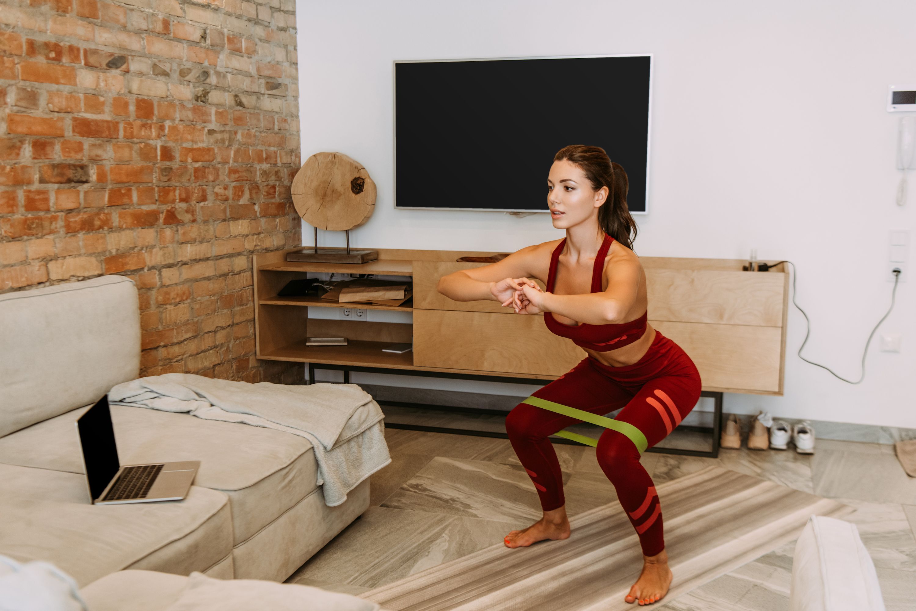 Exercise Glutes Yoga Pilates Home Gym Workout Resistance Bands Set 