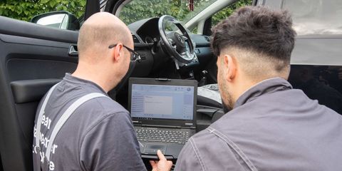 22 july 2020, lower saxony, sehnde jiyan kizilboga r, trainee automotive mechatronics technician and daniel mascher, master automotive technician, carry out an adjustment of the diesel injection system injectors on a vw in a volkswagen workshop in the hanover region fewer applicants, fewer places and many unfilled vacancies   there is a lot of uncertainty on the apprenticeship market in lower saxony and bremen before the start of the training year photo julian stratenschultedpa photo by julian stratenschultepicture alliance via getty images