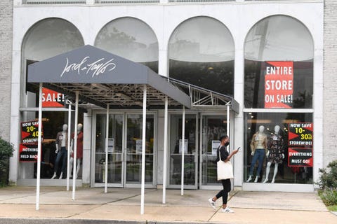 washington, dc   september 01 a woman walks past a lord  taylor location that is closing in the friendship heights neighborhood on tuesday september 01, 2020 in washington, dc photo by matt mcclainthe washington post via getty images