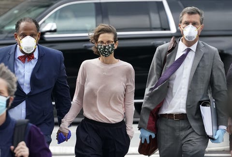 clare bronfman arrives at us district court in brooklyn, new york on september 30, 2020 to be sentenced  for her role in nxivm, a group that prosecutors say operated as a pyramid scheme and sex trafficking cult   us prosecutors on agust 28, 2020 requested life in prison for a self help guru convicted for his leadership of a cult like organization of sex slaves keith raniere, 60, was convicted on charges including racketeering and sex trafficking in june 2019, found guilty of coercing a string of women into having sex with him as the charismatic leader of a life coaching group he founded in new york state amoung them was german born american actress allison mack    known for her role in smallville    and seagram liquor company heiress clare bronfman, who was accused of using more than 100 million of her 26 billion estimated net worth to fund the group photo by timothy a clary  afp photo by timothy a claryafp via getty images