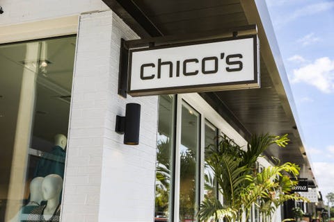 signage outside a chicos fas inc store in fort myers, florida, us, on monday, march 3, 2020 for the third quarter, total sales improved 148 from the thirteen weeks ended august 1, 2020, driven by robust digital performance and rebounding store revenues photographer eve edelheitbloomberg via getty images