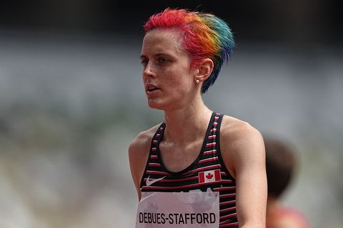 02 august 2021, japan, tokio athletics olympics, 1500 m, women, heats, at the olympic stadium gabriela debues stafford from canada reacts after the run photo michael kappelerdpa photo by michael kappelerpicture alliance via getty images