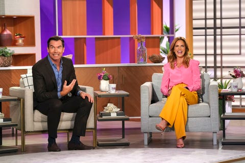 los angeles   october 11 host natalie morales makes her debut on the talk, monday, october 11, 2021 on the cbs television network from left, akbar gbajabiamila, amanda kloots, sheryl underwood, jerry oconnell and natalie morales, shown with guest actor scott foley  photo by sonja flemmingcbs via getty images