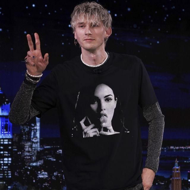 the tonight show starring jimmy fallon    episode 1562    pictured actor colson baker aka machine gun kelly during an interview on wednesday, december 1, 2021    photo by sean gallaghernbcnbcu photo bank via getty images