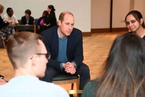 BRITAIN-ROYALS-BAFTA britains prince william, duke of cambridge c speaks with bafta bursary and bafta scholarship recipients during a visit to the newly refurbished headquarters of british academy of film and television arts bafta in london on january 27, 2022 photo by paul grover pool afp photo by paul groverpoolafp via getty images