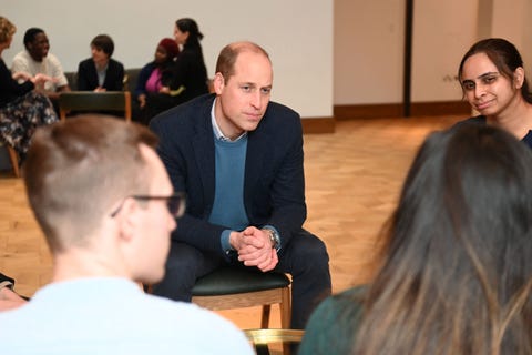 britains prince william, duke of cambridge c speaks with bafta bursary and bafta scholarship 
recipients during a visit to the newly refurbished headquarters of british academy of film and television arts bafta in london on january 27, 2022 photo by paul grover  pool  afp photo by paul groverpoolafp via getty images