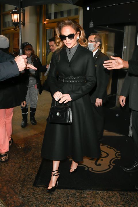 new york, ny   february 04 jennifer lopez is seen walking in midtown on february 4, 2022 in new york city  photo by raymond hallgc images
