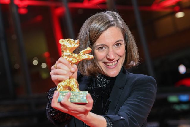 16 february 2022, berlin spanish director and screenwriter carla simon with the golden bear for best film for the film alcarras after the berlinale 2022 awards ceremony on the red carpet at the berlinale palast the 72nd international film festival will take place in berlin from feb 10 20, 2022 photo jens kalaenedpa zentralbildzb photo by jens kalaenepicture alliance via getty images