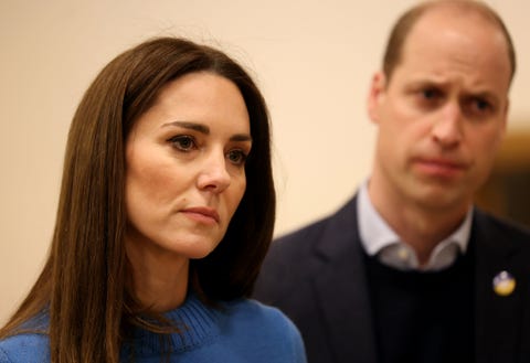 The Duke And Duchess Of Cambridge Visit Ukrainian Cultural Centre london, england march 09 catherine, duchess of cambridge and prince william, duke of cambridge visit the ukrainian cultural centre in holland park to learn about the extraordinary efforts being made to support ukrainians in the uk and across europe on march 9, 2022 in london, england meeting with members of the ukrainian community and volunteers, their royal highnesses heard about the services offered at the centre, the incredible amount of donations they have received and the challenges they continue to face to get material aid where its most needed as part of this the duke and duchess were invited to help with some of the sorting and packaging of items donated the duchess gave homemade cakes to the workers and the couple where shown around by ukraines ambassador to the uk, vadym prystaiko and his wife inna prystaiko photo by ian vogler wpa poolgetty images
