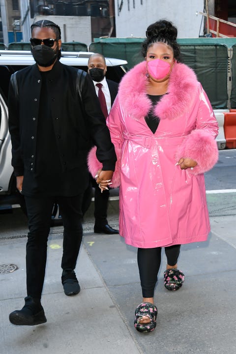 new york, ny   april 11  singer lizzo is seen outside the today show on april 11, 2022 in new york city  photo by raymond hallgc images