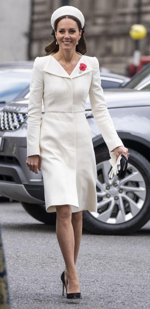 london, england   april 25 catherine, duchess of cambridge attends the service of commemoration and thanksgiving at westminster abbey, commemorating anzac day on april 25, 2022 in london, england photo by mark cuthbertuk press via getty images