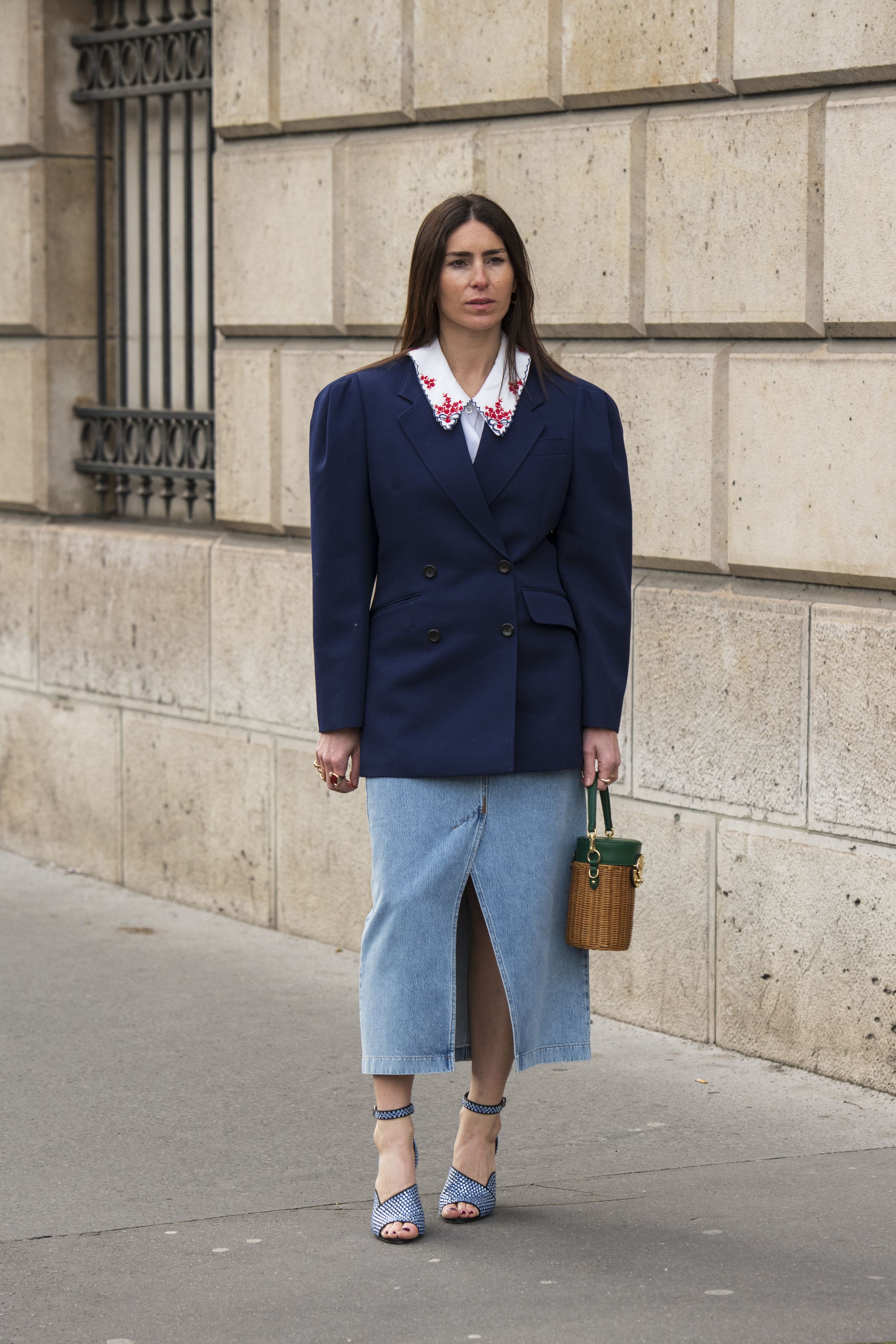 styling a line denim skirt