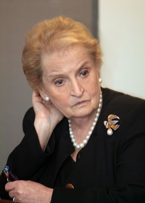 american politician and former us secretary of state madeleine albright appears during an event in support of us senator debbie stabenow, birmingham, michigan, october 4, 2005 photo by douglas elbingergetty images