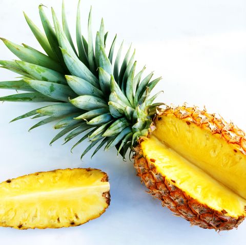 Pineapple with piece taken out