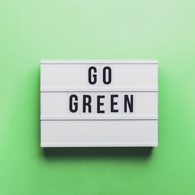 go green sign green background
