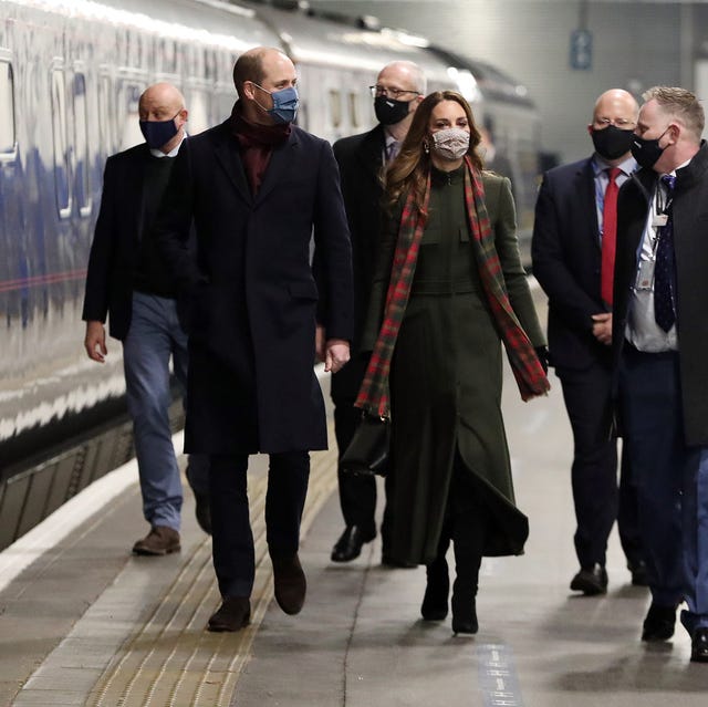 The Duke And Duchess Of Cambridge Visit Communities Across The UK london, united kingdom december 06 prince william, duke of cambridge and catherine, duchess of cambridge board the royal train at london euston station on december 06, 2020 in london, united kingdom duke and duchess of cambridge will embark on a three day tour aboard the royal train to thank frontline staff and community workers in the uk photo by chris jacksongetty images