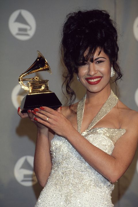 singer selena quintanilla receives grammy award at the 36th annual grammy awards on march 1, 1994 in new york, new york at radio city music hall photo by larry busaccagetty images